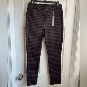 Loft High Waist Skinny - Brown Plaid NWT